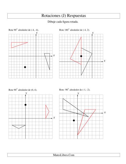 La hoja de ejercicios de Rotación de 3 Vértices Alrededor de Cualquier Punto (J) Página 2