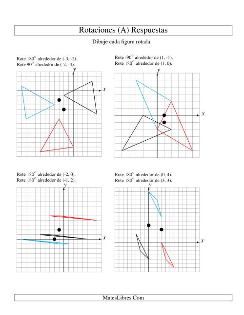 La hoja de ejercicios de Rotación en Dos Pasos de 3 Vértices Alrededor de Cualquier Punto (A) Página 2