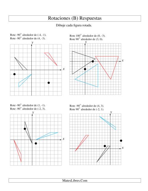 La hoja de ejercicios de Rotación en Dos Pasos de 3 Vértices Alrededor de Cualquier Punto (B) Página 2