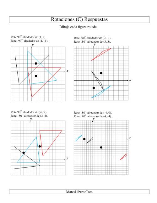 La hoja de ejercicios de Rotación en Dos Pasos de 3 Vértices Alrededor de Cualquier Punto (C) Página 2