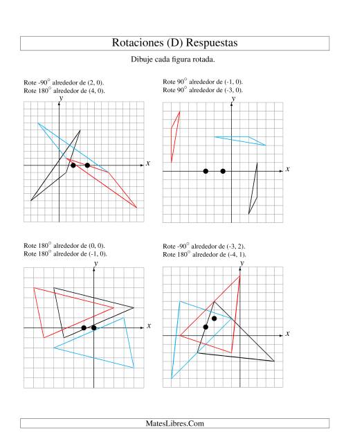 La hoja de ejercicios de Rotación en Dos Pasos de 3 Vértices Alrededor de Cualquier Punto (D) Página 2