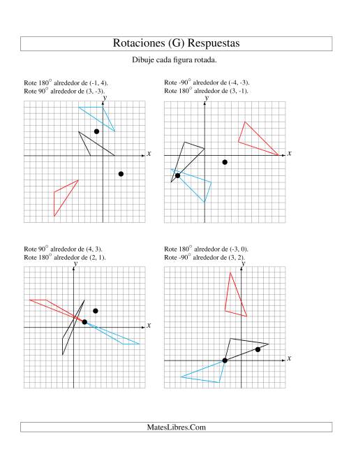 La hoja de ejercicios de Rotación en Dos Pasos de 3 Vértices Alrededor de Cualquier Punto (G) Página 2