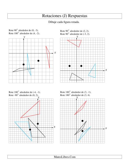La hoja de ejercicios de Rotación en Dos Pasos de 3 Vértices Alrededor de Cualquier Punto (J) Página 2