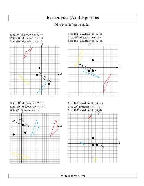 La hoja de ejercicios de Rotación en Tres Pasos de 3 Vértices Alrededor de Cualquier Punto (A) Página 2