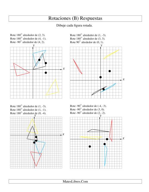 La hoja de ejercicios de Rotación en Tres Pasos de 3 Vértices Alrededor de Cualquier Punto (B) Página 2