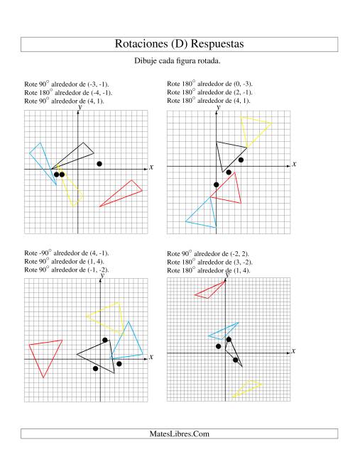 La hoja de ejercicios de Rotación en Tres Pasos de 3 Vértices Alrededor de Cualquier Punto (D) Página 2