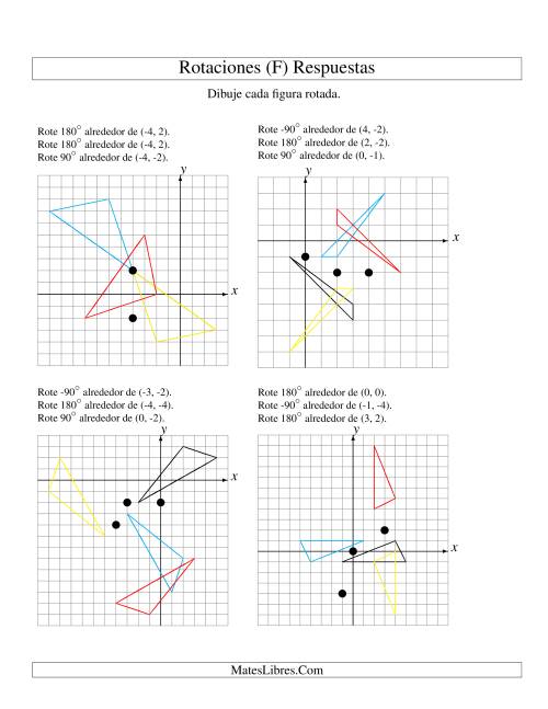 La hoja de ejercicios de Rotación en Tres Pasos de 3 Vértices Alrededor de Cualquier Punto (F) Página 2