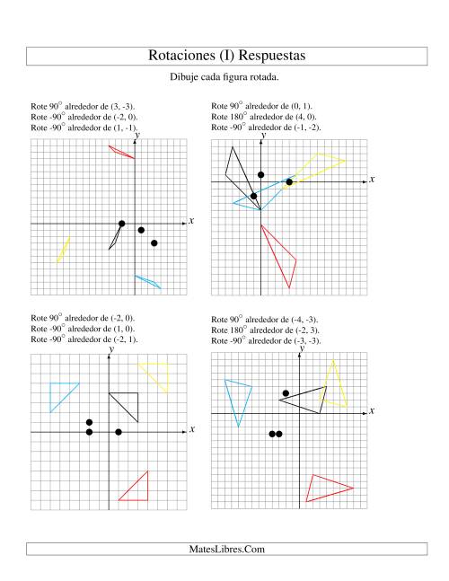 La hoja de ejercicios de Rotación en Tres Pasos de 3 Vértices Alrededor de Cualquier Punto (I) Página 2