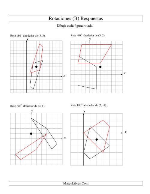 La hoja de ejercicios de Rotación de 4 Vértices Alrededor de Cualquier Punto (B) Página 2