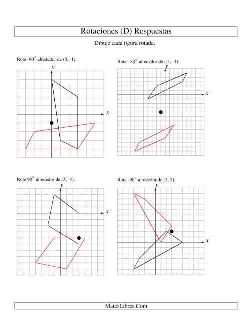 La hoja de ejercicios de Rotación de 4 Vértices Alrededor de Cualquier Punto (D) Página 2