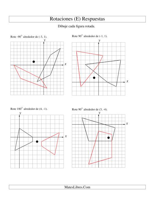 La hoja de ejercicios de Rotación de 4 Vértices Alrededor de Cualquier Punto (E) Página 2