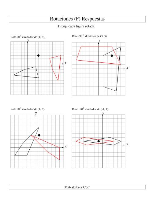 La hoja de ejercicios de Rotación de 4 Vértices Alrededor de Cualquier Punto (F) Página 2