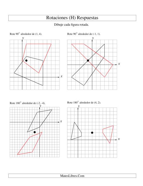 La hoja de ejercicios de Rotación de 4 Vértices Alrededor de Cualquier Punto (H) Página 2