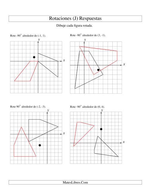 La hoja de ejercicios de Rotación de 4 Vértices Alrededor de Cualquier Punto (J) Página 2