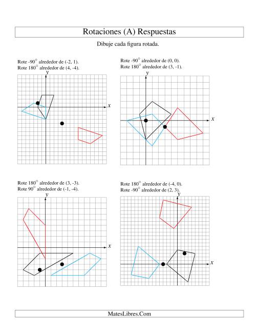 La hoja de ejercicios de Rotación en Dos Pasos de 4 Vértices Alrededor de Cualquier Punto (A) Página 2