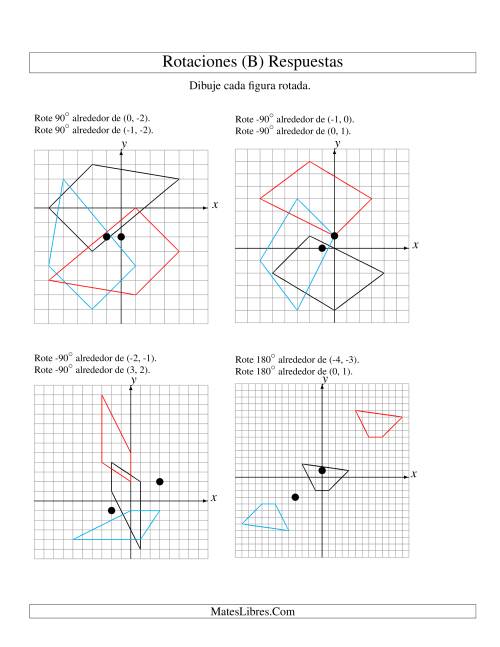 La hoja de ejercicios de Rotación en Dos Pasos de 4 Vértices Alrededor de Cualquier Punto (B) Página 2