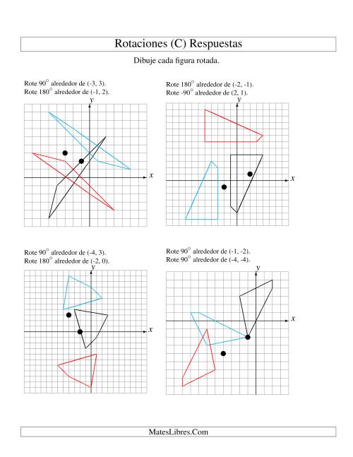 La hoja de ejercicios de Rotación en Dos Pasos de 4 Vértices Alrededor de Cualquier Punto (C) Página 2