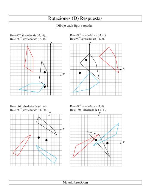 La hoja de ejercicios de Rotación en Dos Pasos de 4 Vértices Alrededor de Cualquier Punto (D) Página 2