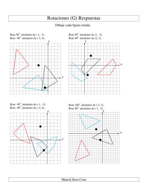 La hoja de ejercicios de Rotación en Dos Pasos de 4 Vértices Alrededor de Cualquier Punto (G) Página 2