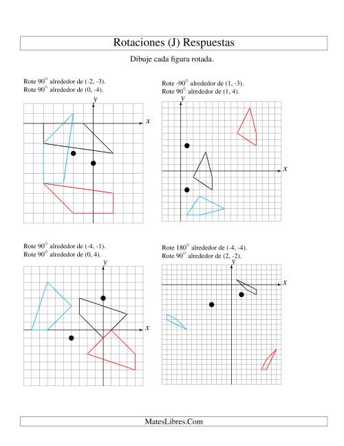 La hoja de ejercicios de Rotación en Dos Pasos de 4 Vértices Alrededor de Cualquier Punto (J) Página 2
