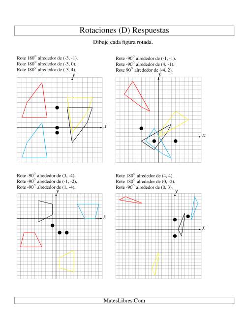 La hoja de ejercicios de Rotación en Tres Pasos de 4 Vértices Alrededor de Cualquier Punto (D) Página 2