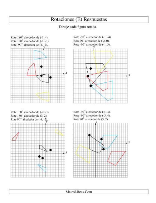La hoja de ejercicios de Rotación en Tres Pasos de 4 Vértices Alrededor de Cualquier Punto (E) Página 2
