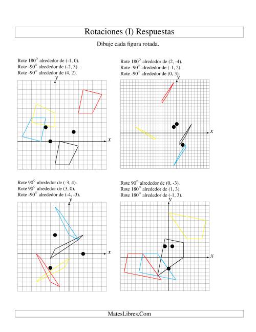 La hoja de ejercicios de Rotación en Tres Pasos de 4 Vértices Alrededor de Cualquier Punto (I) Página 2
