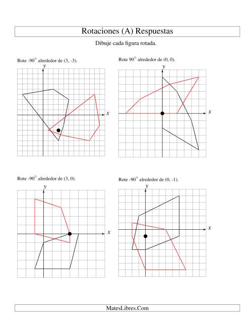 La hoja de ejercicios de Rotación de 5 Vértices Alrededor de Cualquier Punto (A) Página 2