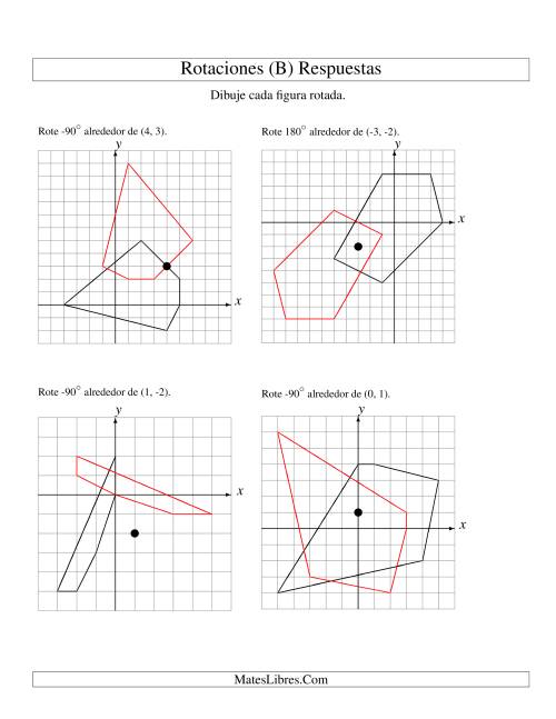 La hoja de ejercicios de Rotación de 5 Vértices Alrededor de Cualquier Punto (B) Página 2