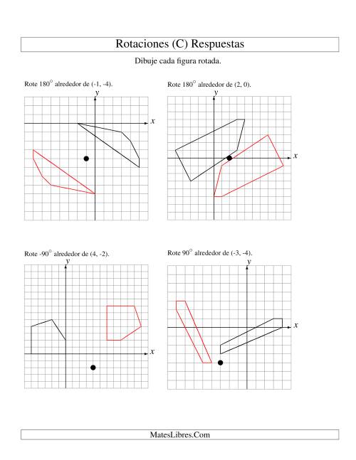 La hoja de ejercicios de Rotación de 5 Vértices Alrededor de Cualquier Punto (C) Página 2