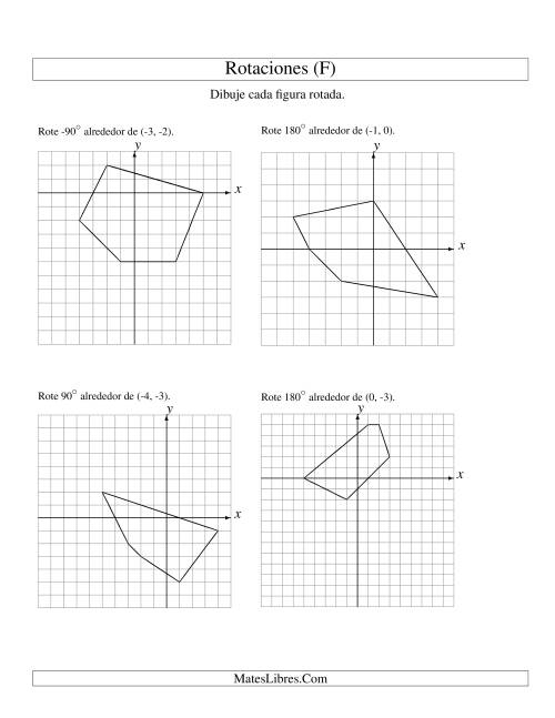 La hoja de ejercicios de Rotación de 5 Vértices Alrededor de Cualquier Punto (F)
