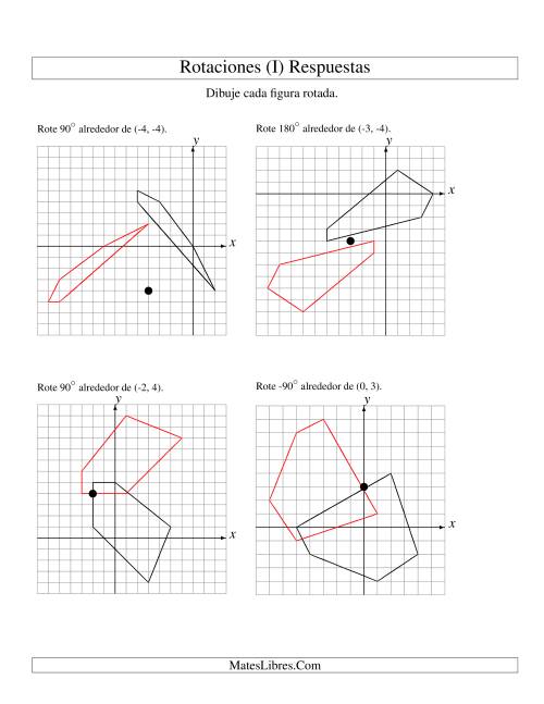 La hoja de ejercicios de Rotación de 5 Vértices Alrededor de Cualquier Punto (I) Página 2