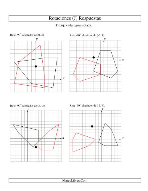 La hoja de ejercicios de Rotación de 5 Vértices Alrededor de Cualquier Punto (J) Página 2