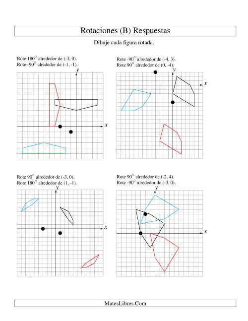La hoja de ejercicios de Rotación en Dos Pasos de 5 Vértices Alrededor de Cualquier Punto (B) Página 2