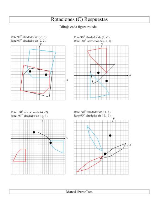 La hoja de ejercicios de Rotación en Dos Pasos de 5 Vértices Alrededor de Cualquier Punto (C) Página 2