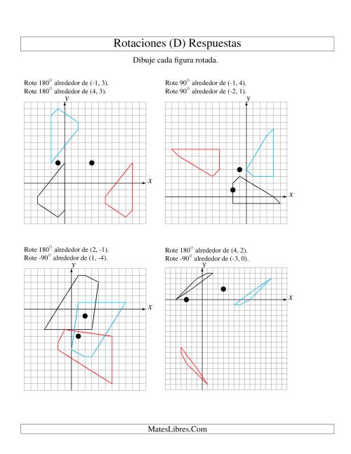 La hoja de ejercicios de Rotación en Dos Pasos de 5 Vértices Alrededor de Cualquier Punto (D) Página 2
