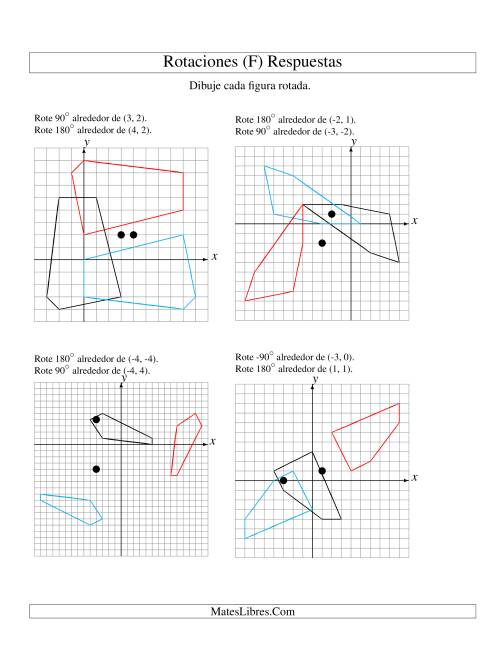 La hoja de ejercicios de Rotación en Dos Pasos de 5 Vértices Alrededor de Cualquier Punto (F) Página 2