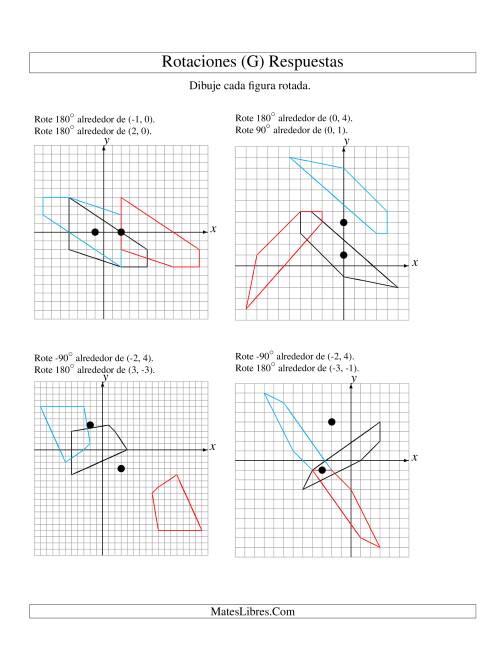 La hoja de ejercicios de Rotación en Dos Pasos de 5 Vértices Alrededor de Cualquier Punto (G) Página 2