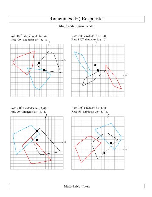 La hoja de ejercicios de Rotación en Dos Pasos de 5 Vértices Alrededor de Cualquier Punto (H) Página 2