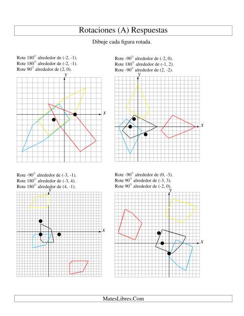 La hoja de ejercicios de Rotación en Tres Pasos de 5 Vértices Alrededor de Cualquier Punto (A) Página 2