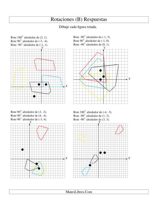 La hoja de ejercicios de Rotación en Tres Pasos de 5 Vértices Alrededor de Cualquier Punto (B) Página 2