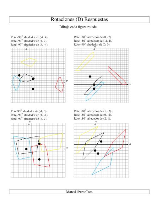 La hoja de ejercicios de Rotación en Tres Pasos de 5 Vértices Alrededor de Cualquier Punto (D) Página 2