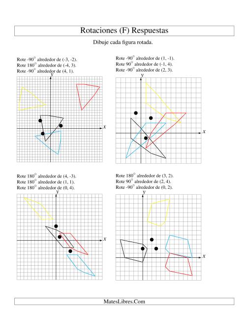 La hoja de ejercicios de Rotación en Tres Pasos de 5 Vértices Alrededor de Cualquier Punto (F) Página 2
