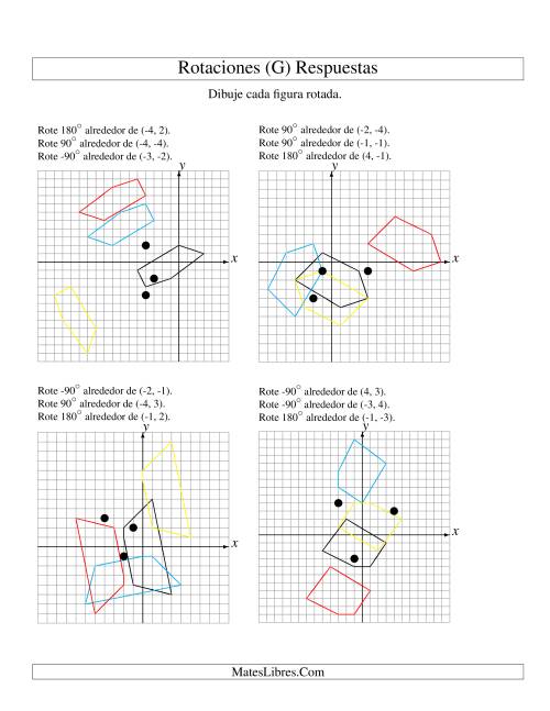 La hoja de ejercicios de Rotación en Tres Pasos de 5 Vértices Alrededor de Cualquier Punto (G) Página 2