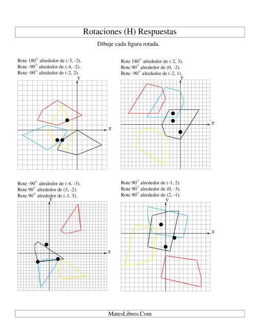 La hoja de ejercicios de Rotación en Tres Pasos de 5 Vértices Alrededor de Cualquier Punto (H) Página 2
