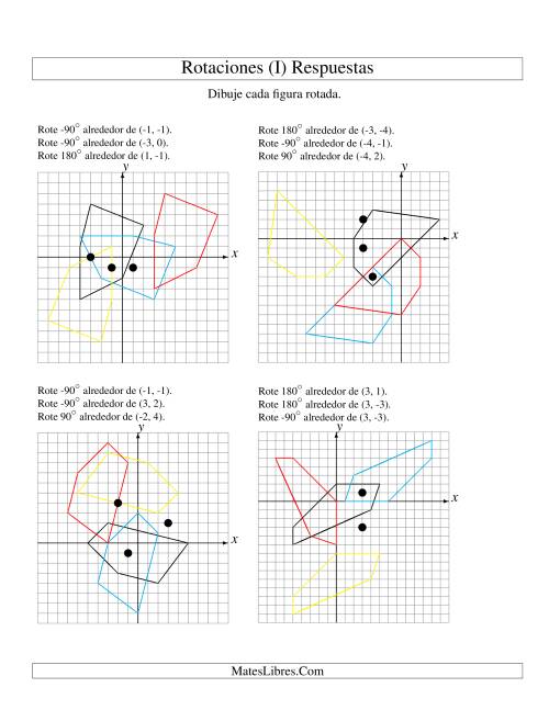 La hoja de ejercicios de Rotación en Tres Pasos de 5 Vértices Alrededor de Cualquier Punto (I) Página 2