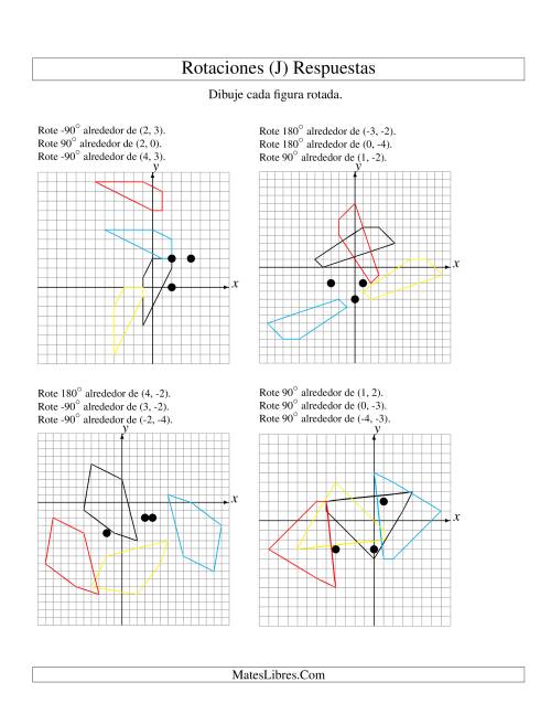 La hoja de ejercicios de Rotación en Tres Pasos de 5 Vértices Alrededor de Cualquier Punto (J) Página 2