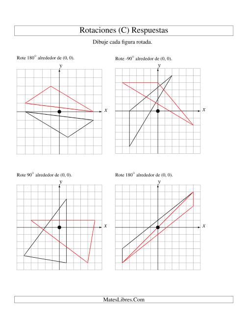La hoja de ejercicios de Rotación de 3 Vértices Alrededor del Origen (C) Página 2