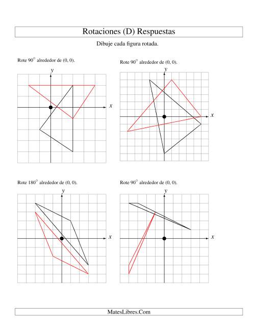 La hoja de ejercicios de Rotación de 3 Vértices Alrededor del Origen (D) Página 2