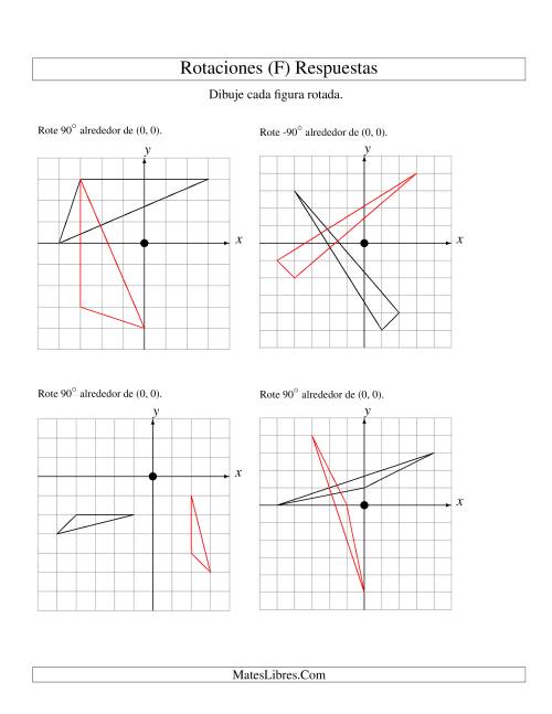 La hoja de ejercicios de Rotación de 3 Vértices Alrededor del Origen (F) Página 2